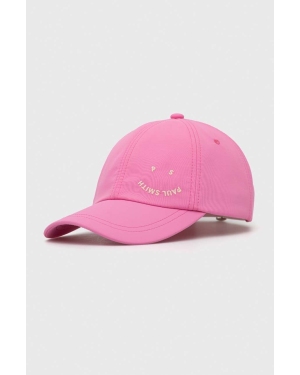 Paul Smith czapka z daszkiem kolor różowy z aplikacją