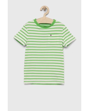 Tommy Hilfiger t-shirt dziecięcy kolor zielony wzorzysty