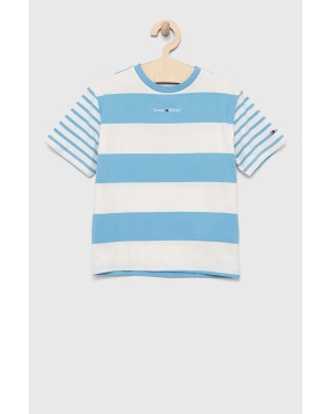 Tommy Hilfiger t-shirt dziecięcy kolor niebieski wzorzysty