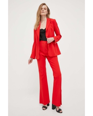 Tommy Hilfiger spodnie damskie kolor czerwony dzwony high waist