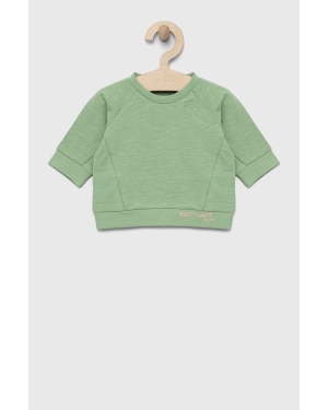 United Colors of Benetton bluza bawełniana niemowlęca kolor zielony z nadrukiem