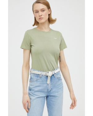 Wrangler t-shirt bawełniany kolor zielony