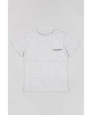 zippy t-shirt bawełniany dziecięcy kolor szary z nadrukiem