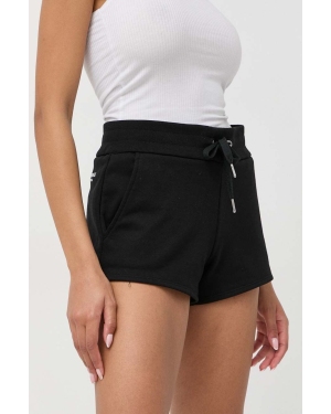 Armani Exchange szorty damskie kolor czarny gładkie high waist