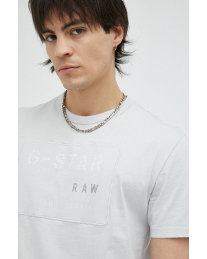 G-Star Raw t-shirt bawełniany kolor szary z aplikacją