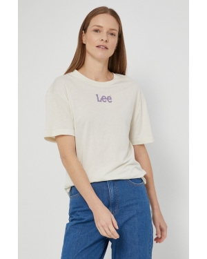 Lee T-shirt damski kolor beżowy