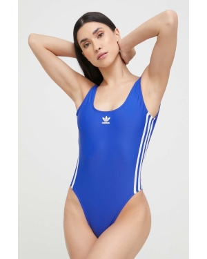 adidas Originals jednoczęściowy strój kąpielowy Adicolor kolor niebieski miękka miseczka