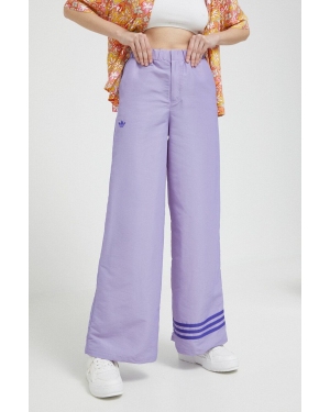 adidas Originals spodnie damskie kolor fioletowy z aplikacją