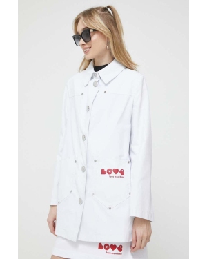 Love Moschino kurtka damska kolor biały przejściowa