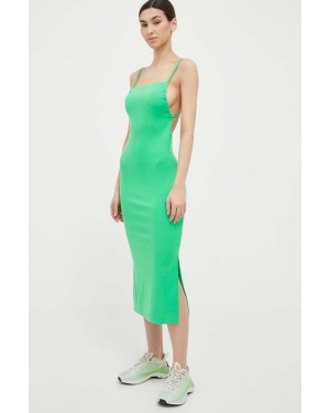 4F sukienka kolor zielony maxi dopasowana