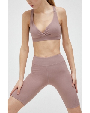 4F szorty treningowe kolor różowy gładkie high waist