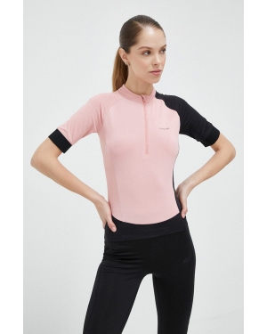 4F t-shirt rowerowy kolor różowy z półgolfem
