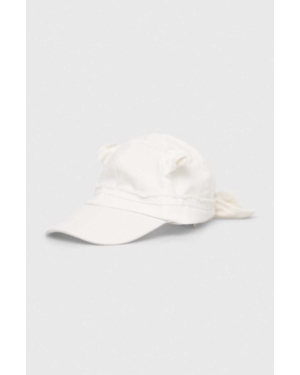 Mayoral czapka dziecięca kolor biały z cienkiej dzianiny bawełniana
