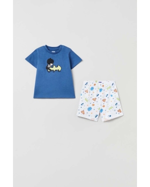 OVS piżama niemowlęca kolor niebieski wzorzysta