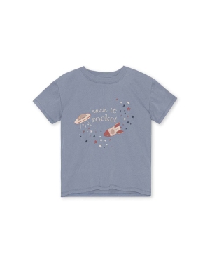 Konges Sløjd t-shirt bawełniany dziecięcy kolor niebieski z nadrukiem