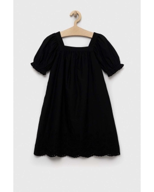 GAP sukienka bawełniana dziecięca kolor czarny mini prosta
