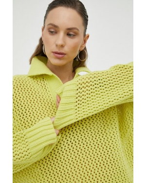 Samsoe Samsoe sweter wełniany damski kolor zielony
