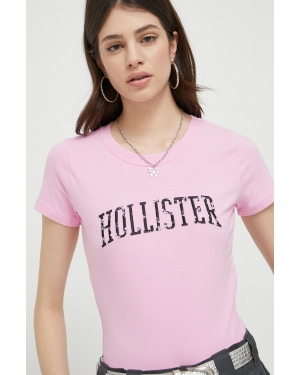 Hollister Co. t-shirt damski kolor różowy