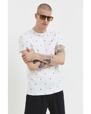 Hollister Co. t-shirt bawełniany kolor biały wzorzysty