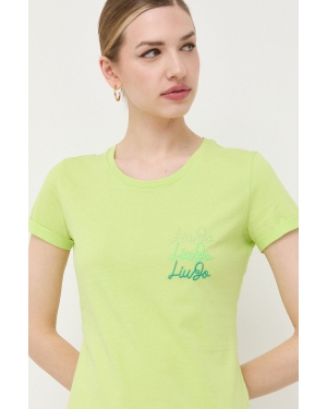 Liu Jo t-shirt bawełniany kolor zielony