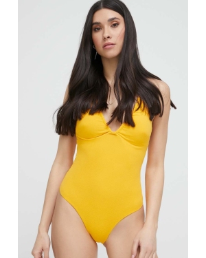 OAS jednoczęściowy strój kąpielowy kolor żółty lekko usztywniona miseczka