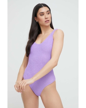OAS jednoczęściowy strój kąpielowy kolor fioletowy miękka miseczka