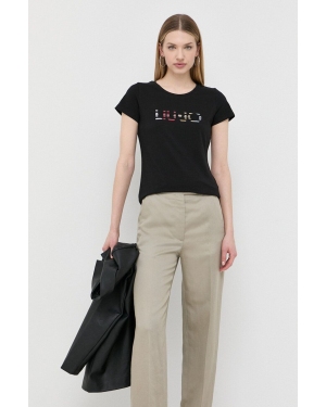 Liu Jo t-shirt damski kolor czarny