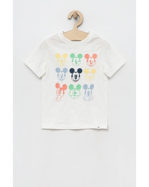 GAP t-shirt bawełniany dziecięcy x Disney kolor zielony z nadrukiem