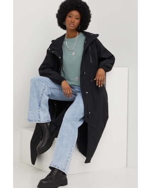 Answear Lab płaszcz damski kolor czarny przejściowy oversize