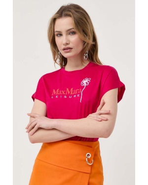 Max Mara Leisure t-shirt bawełniany kolor różowy