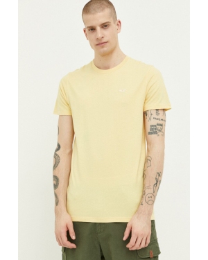 Hollister Co. t-shirt bawełniany kolor żółty gładki