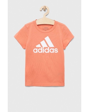 adidas t-shirt bawełniany dziecięcy G BL kolor pomarańczowy