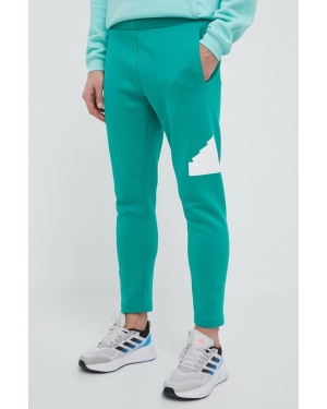 adidas spodnie dresowe kolor zielony z nadrukiem
