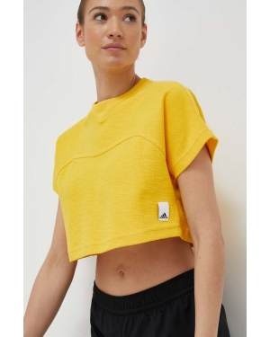 adidas t-shirt bawełniany kolor żółty