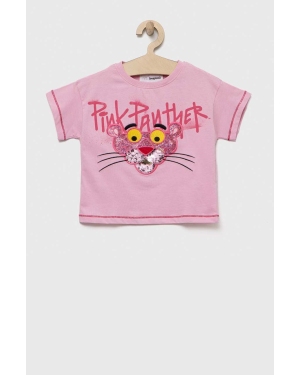 Desigual t-shirt bawełniany dziecięcy Pink Panther kolor różowy
