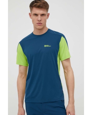 Jack Wolfskin t-shirt sportowy Narrows kolor niebieski wzorzysty