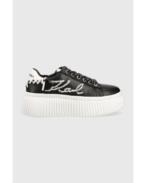 Karl Lagerfeld sneakersy skórzane KREEPER LO kolor czarny KL42372
