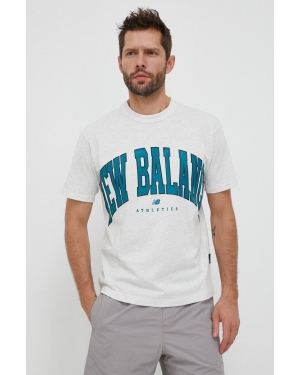 New Balance t-shirt bawełniany UT31551SAH kolor szary z nadrukiem