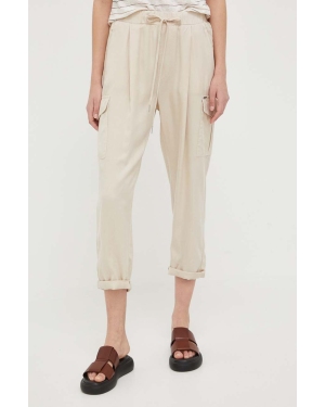 Pepe Jeans spodnie JYNX damskie kolor beżowy fason cargo medium waist