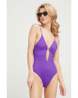 Pinko jednoczęściowy strój kąpielowy kolor fioletowy miękka miseczka