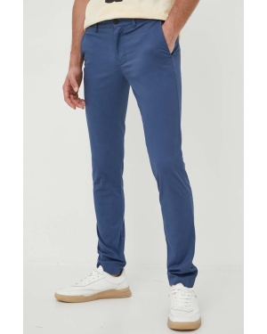 Tommy Hilfiger spodnie męskie kolor niebieski dopasowane MW0MW26619