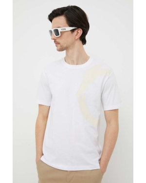 Trussardi t-shirt bawełniany kolor biały z nadrukiem
