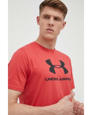Under Armour t-shirt męski kolor bordowy z nadrukiem 1329590-100