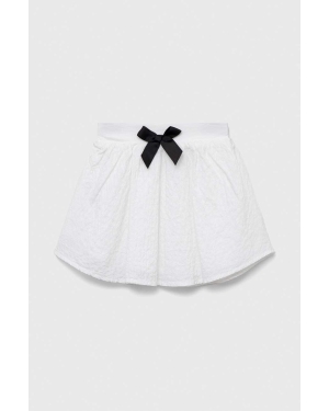 United Colors of Benetton spódnica dziecięca kolor biały mini rozkloszowana