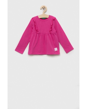 United Colors of Benetton bluzka dziecięca kolor fioletowy gładka