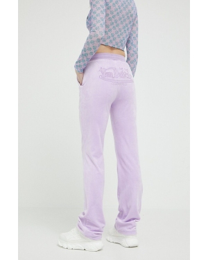 Von Dutch spodnie dresowe kolor fioletowy z aplikacją