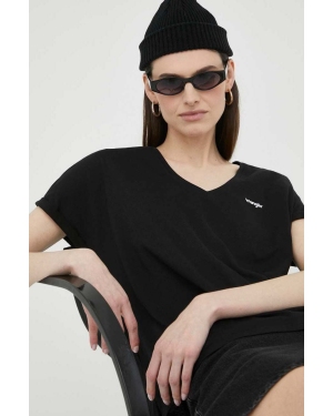 Wrangler t-shirt bawełniany kolor czarny
