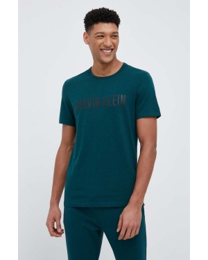 Calvin Klein Underwear t-shirt lounge bawełniany kolor zielony z nadrukiem