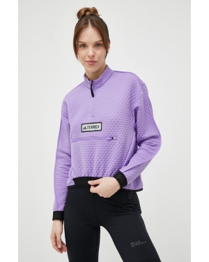 adidas TERREX bluza sportowa kolor fioletowy gładka