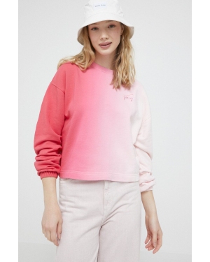 Tommy Jeans bluza damska kolor różowy wzorzysta